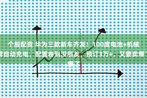 个股配资 华为三款新车齐发！100度电池+机械臂自动充电，配置卷到没朋友，预订3万+，又要卖爆了